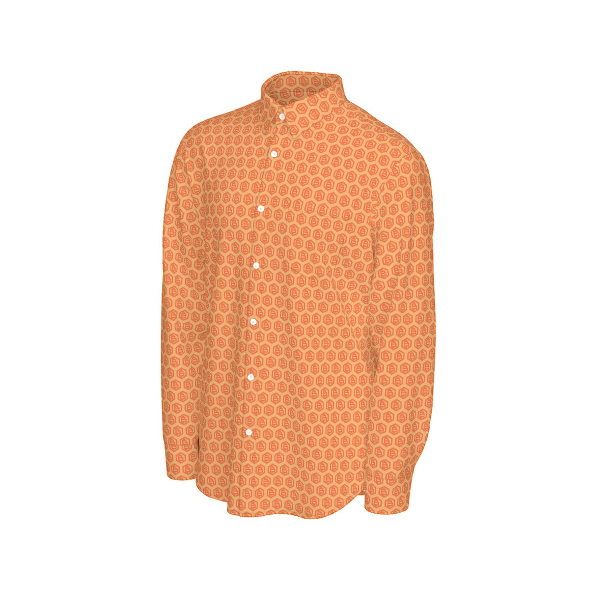 Bitcoin Orange Hex Men's Long Sleeve Shirt