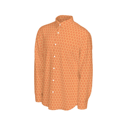 Bitcoin Orange Hex Men's Long Sleeve Shirt