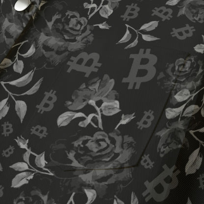 Black Stack Roses Women's Cropped Jacket