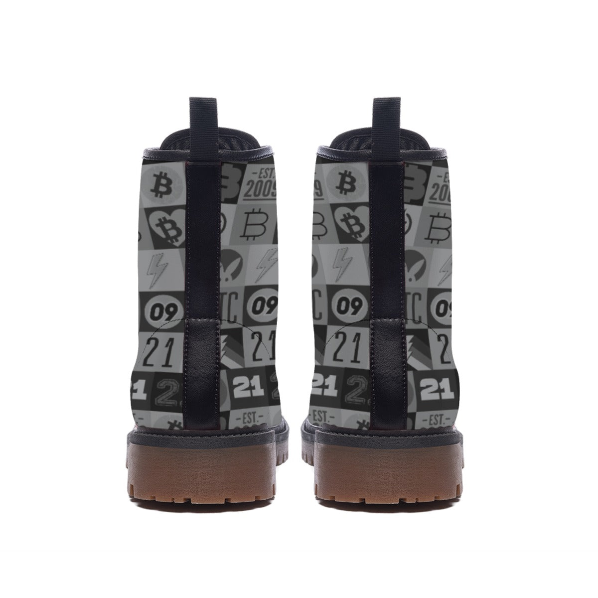 Black Bitcoin Journey Men's Martin Short Boots