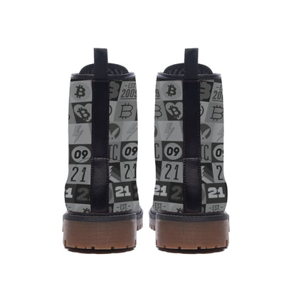 Black Bitcoin Journey Men's Martin Short Boots
