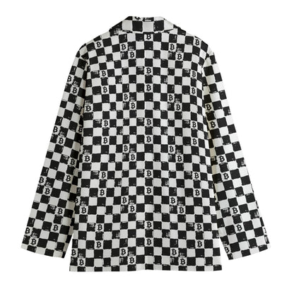 Bitcoin Chessboard Women's Leisure Jacket Blazer