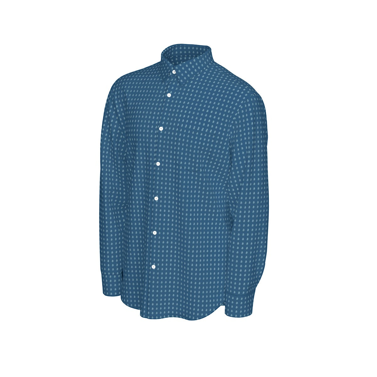 Baby Blue Bitcoin Bs Navy Men's Long Sleeve Shirt