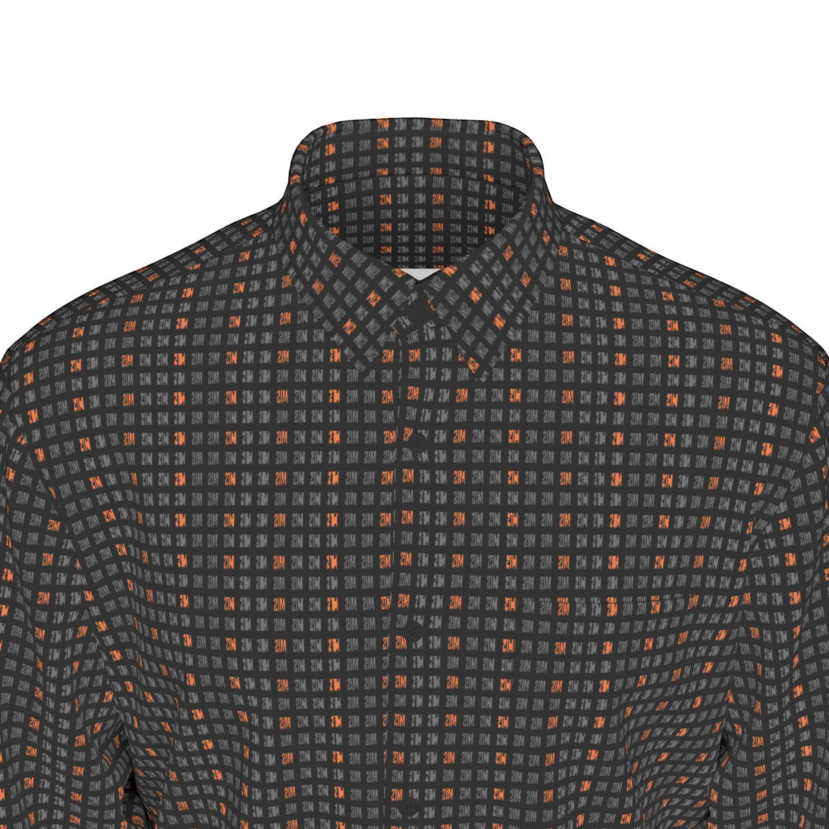 21 Million Grid Black Men's Long Sleeve Cotton Shirt