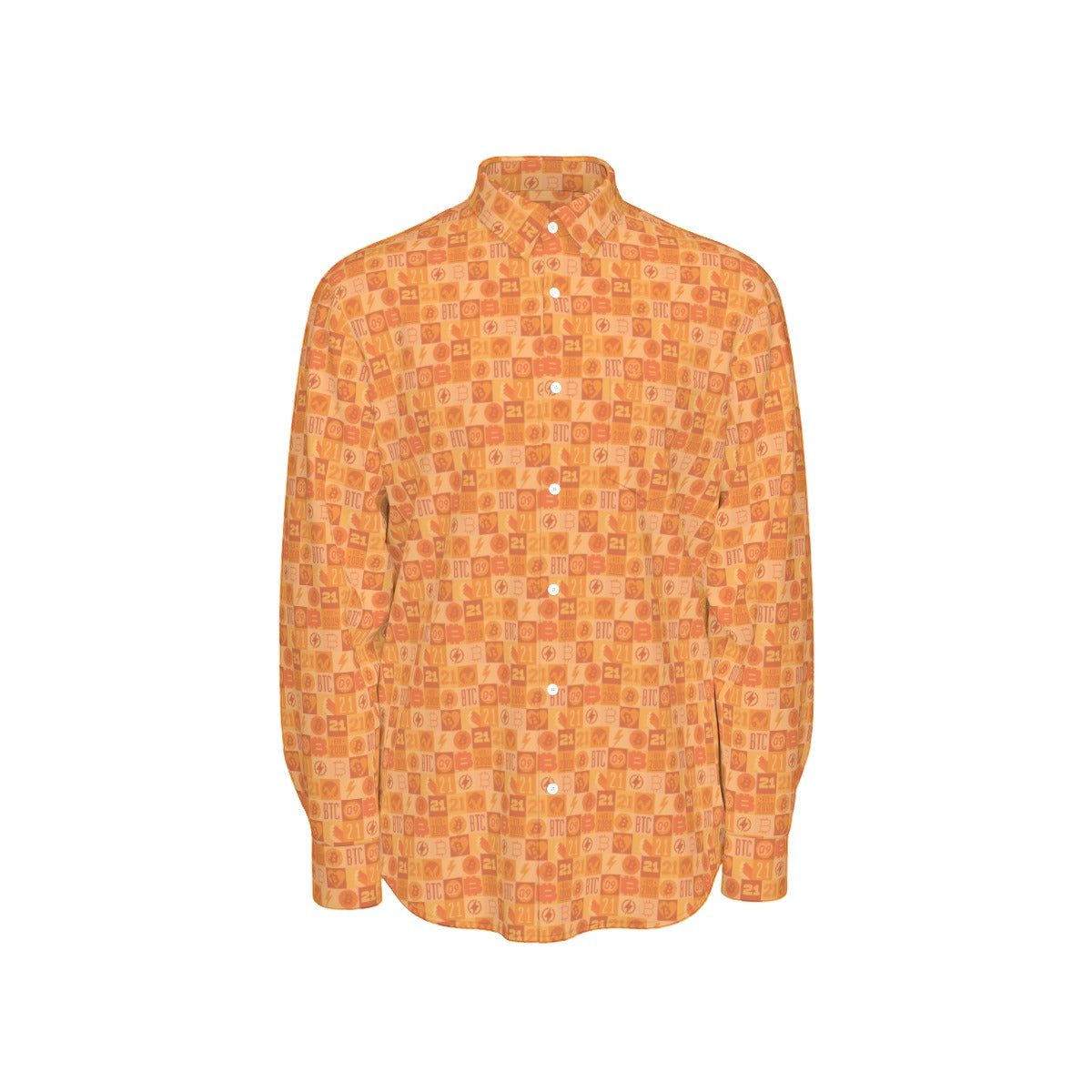 Orange Bitcoin Journey Men's Long Sleeve Shirt