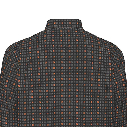 21 Million Grid Black Men's Long Sleeve Cotton Shirt