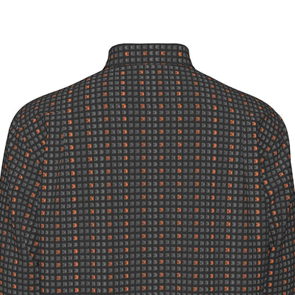 21 Million Grid Black Men's Long Sleeve Cotton Shirt