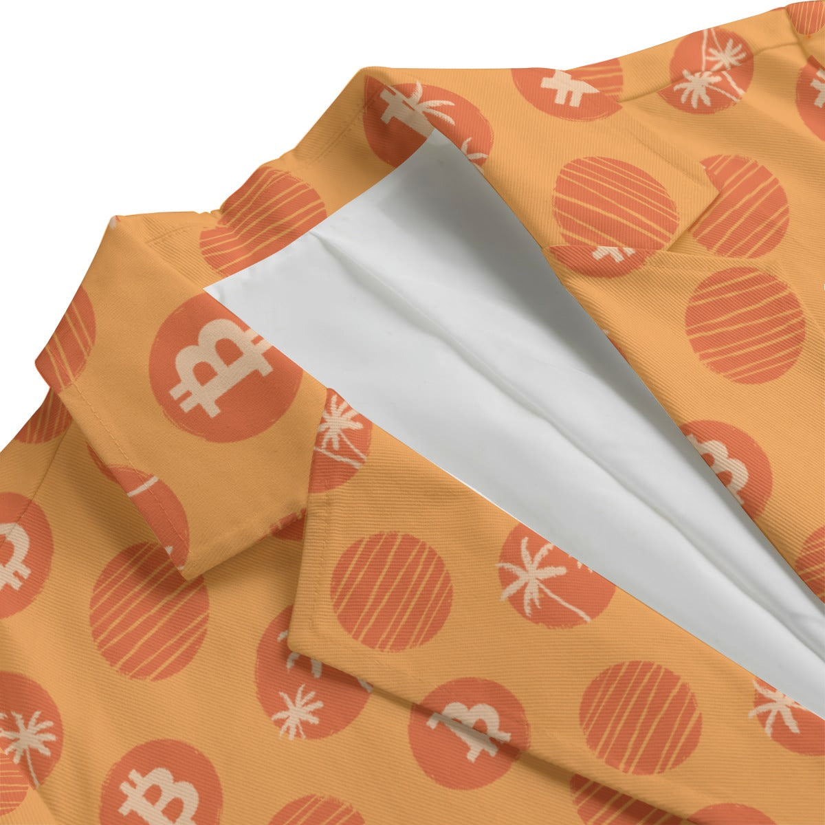 Orange Tropical Bitcoin Women's Leisure Blazer