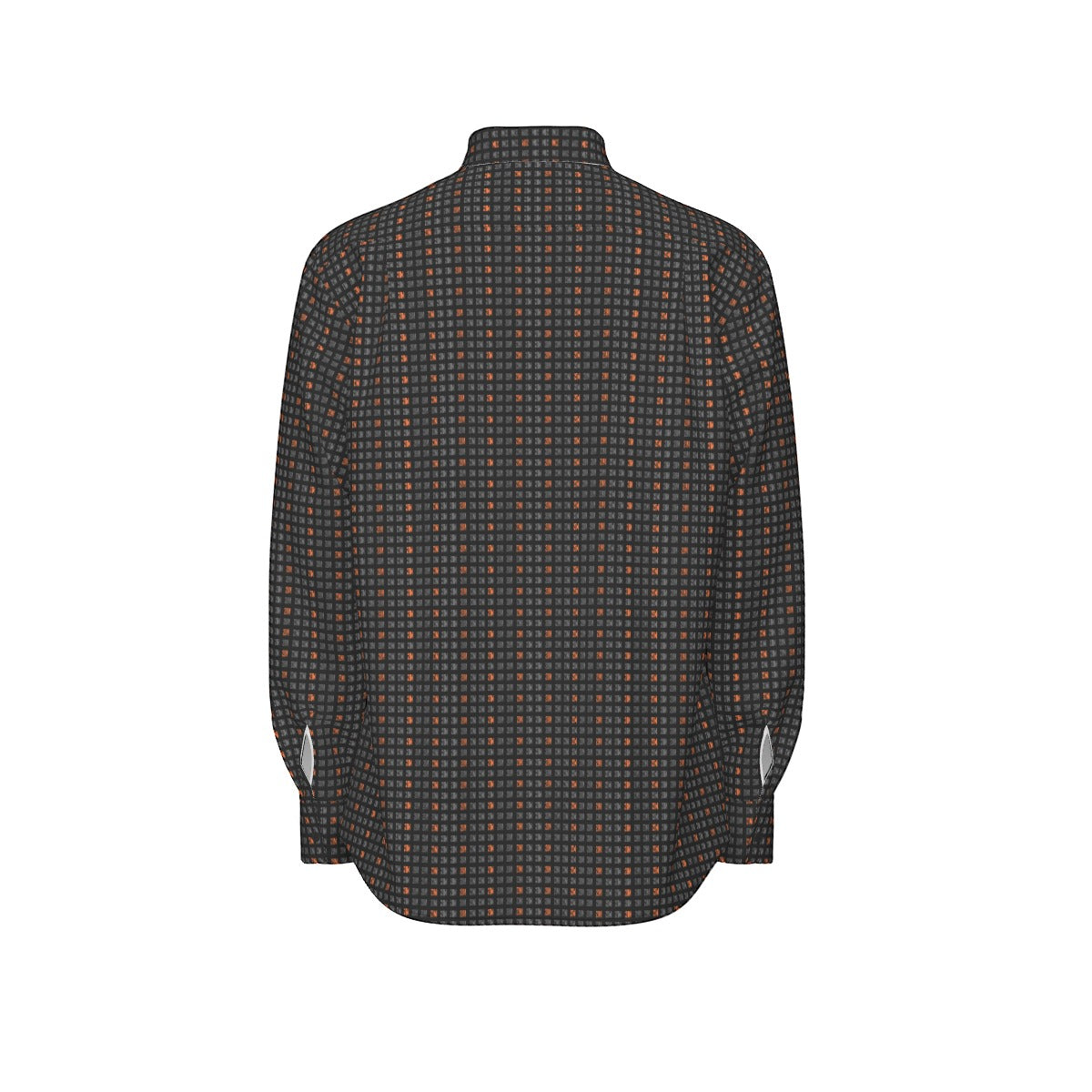 21 Million Grid Black Men's Long Sleeve Cotton Shirt