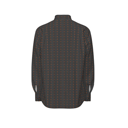 21 Million Grid Black Men's Long Sleeve Cotton Shirt