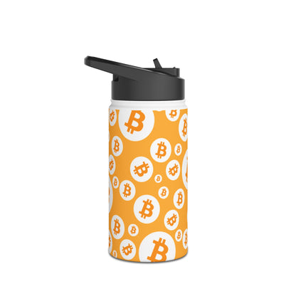 Bitcoin Symbols Polkadot Stainless Steel Water Bottle