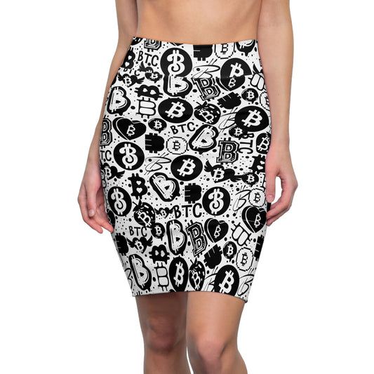Read All About It Bitcoin Women's Pencil Skirt