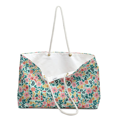 Green Floral Spring Bitcoin Weekender Bag