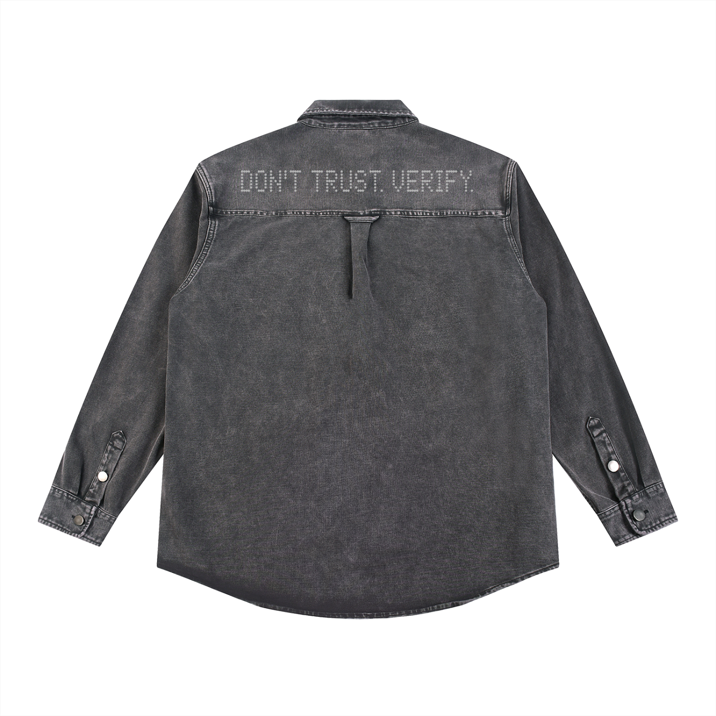 Don't Trust. Verify. Denim Vintage Washed Heavyweight Jacket