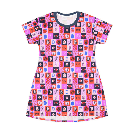 Bitcoin Love Patchwork T-Shirt Dress
