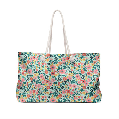 Green Floral Spring Bitcoin Weekender Bag