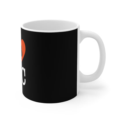I Heart BTC Black Bitcoin Mug 11oz