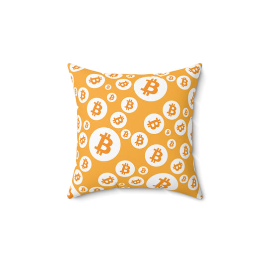Bitcoin Symbols Polkadot Square Pillow