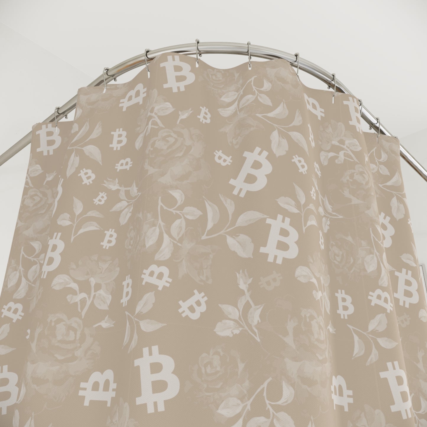 Stack Sandy Roses Bitcoin Shower Curtains