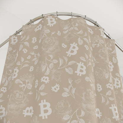 Stack Sandy Roses Bitcoin Shower Curtains