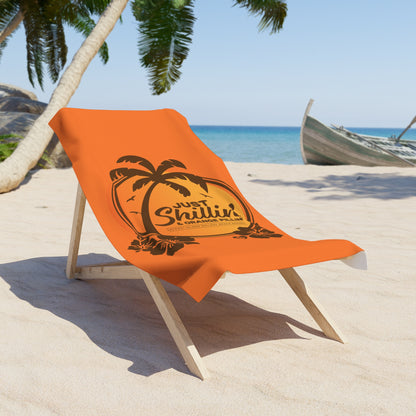 Just Shillin' and Orange Pillin' Beach Towel