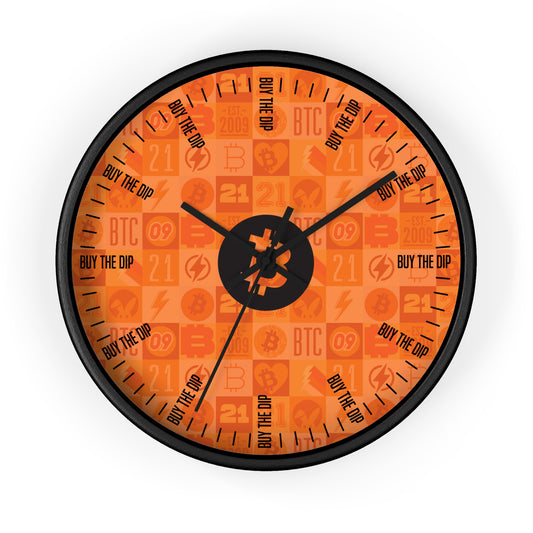 Orange Bitcoin Journey 'Buy the Dip' Wall Clock