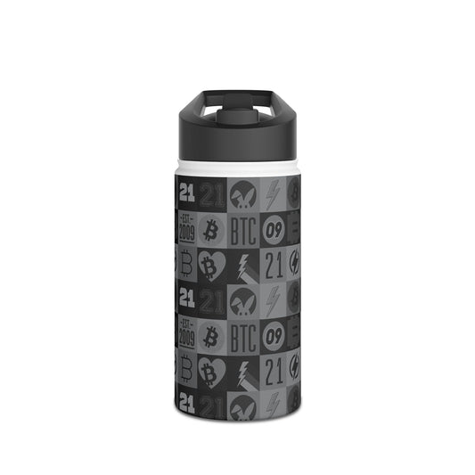 Black Bitcoin Journey Stainless Steel Water Bottle