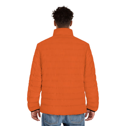 Classic Orange Simple Bitcoin Symbol. Men's Bitcoin Puffer Jacket