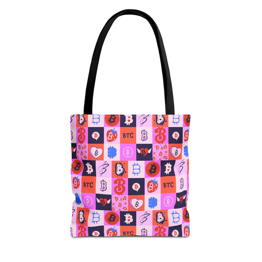 Bitcoin Love Patchwork Tote Bag