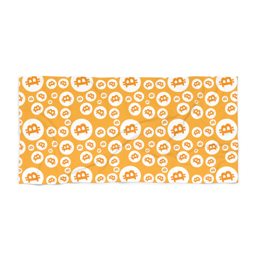 Bitcoin Symbols Polkadot Beach Towel