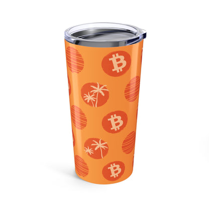 Orange Tropical Bitcoin Tumbler 20oz