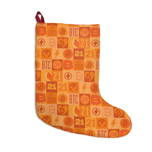 Orange Bitcoin Journey Christmas Stocking