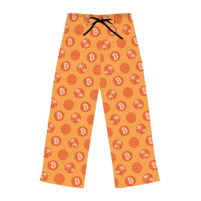 Orange Tropical Bitcoin Women's Pyjama Pants