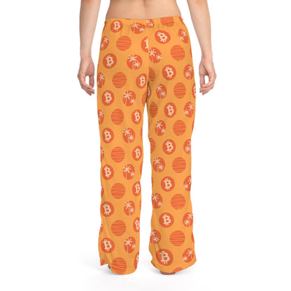 Orange Tropical Bitcoin Women's Pyjama Pants