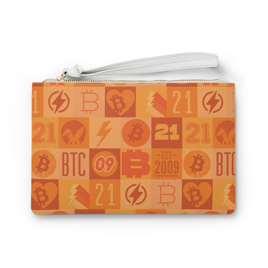 Bitcoin Orange Squared Clutch Bag