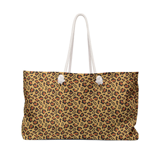Leopard Print Bitcoin Weekender Bag
