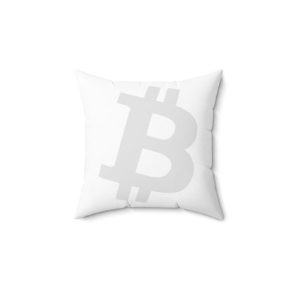 White Bitcoin Stealth Square Pillow