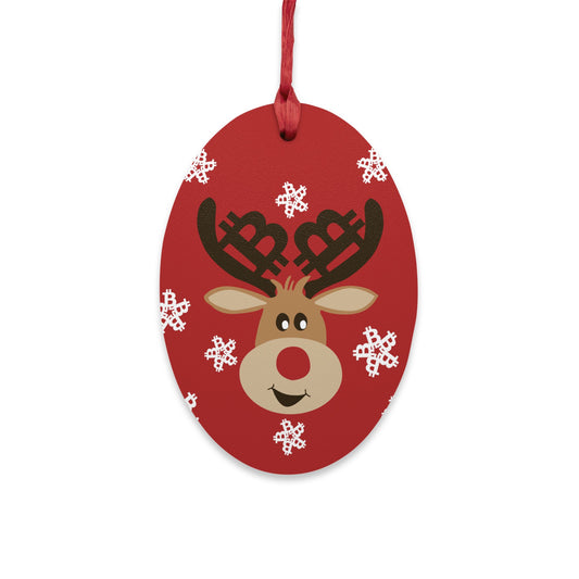 Bitcoin Rudolf Wooden Ornament