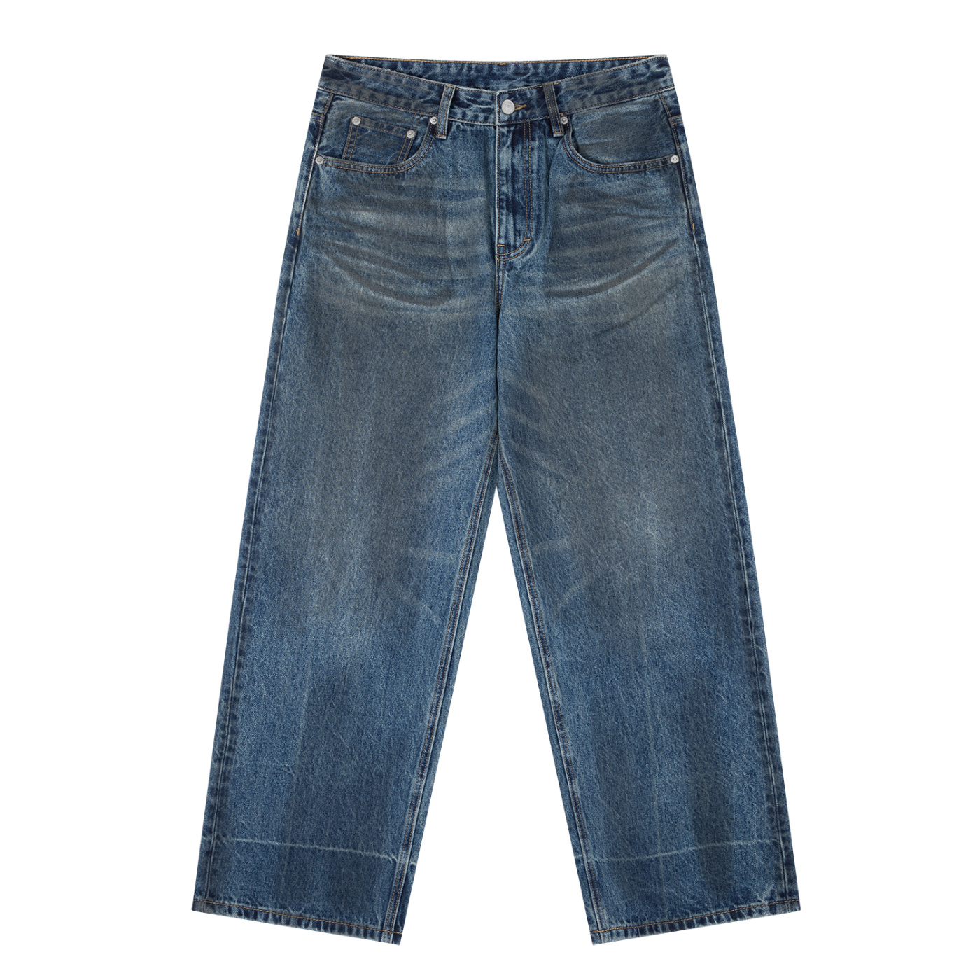 Satoshi Nakamoto Flip Vintage Wash Baggy Denim Jeans
