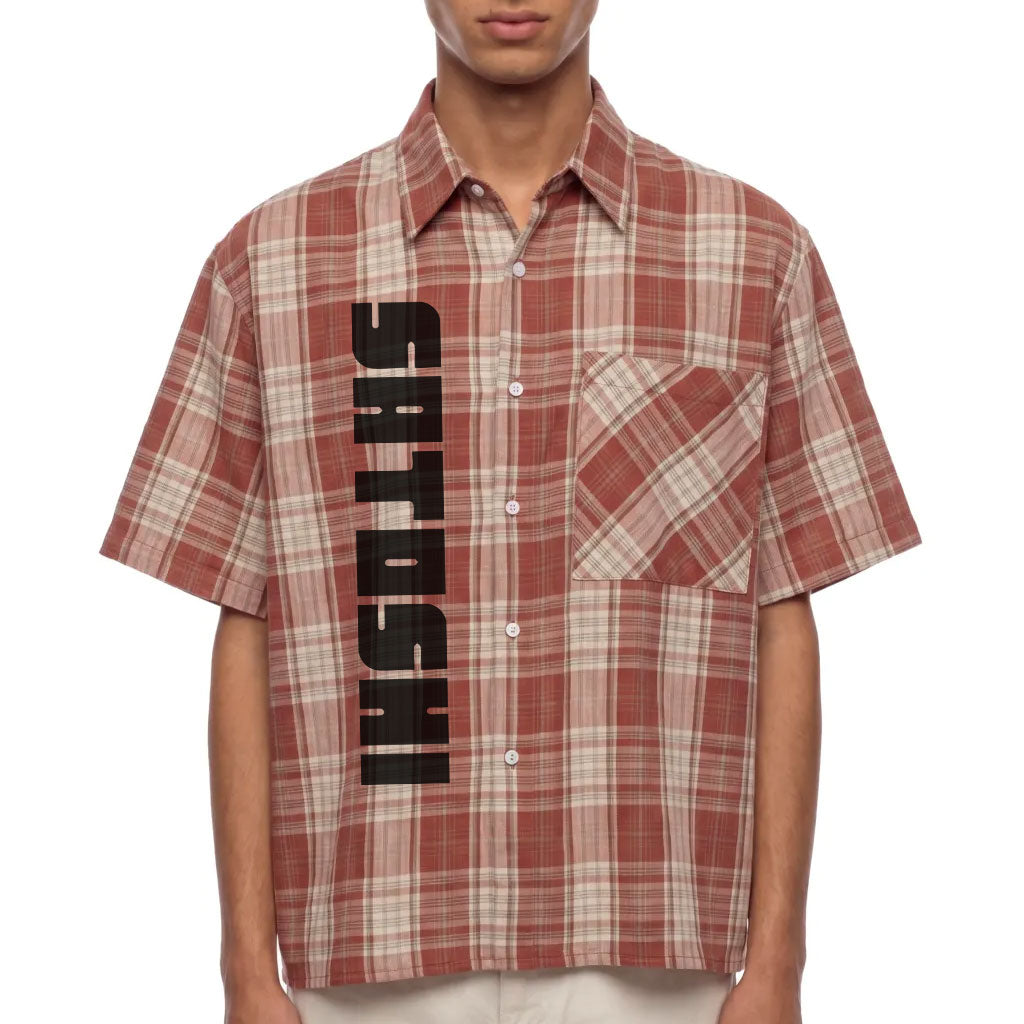 Satoshi Chunky Plaid Boxy Short Sleeve Shirt