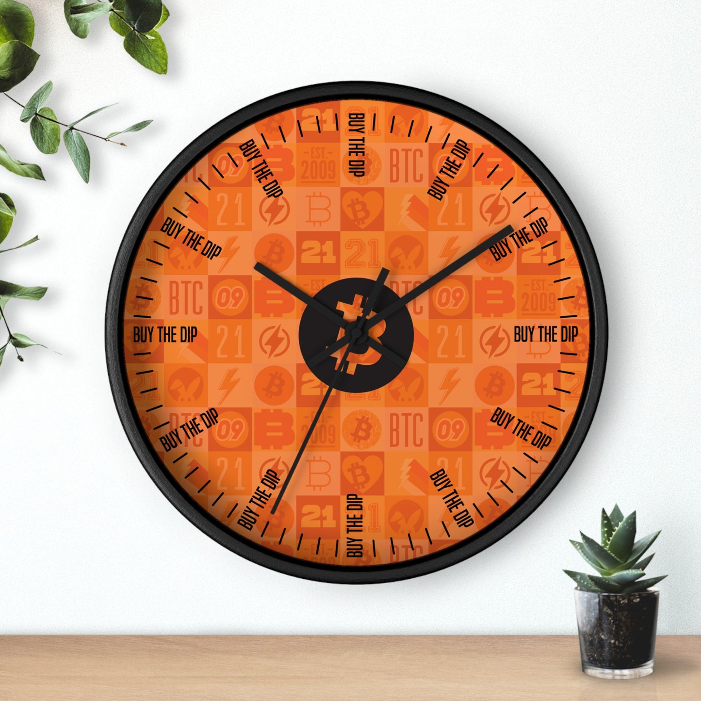 Orange Bitcoin Journey 'Buy the Dip' Wall Clock