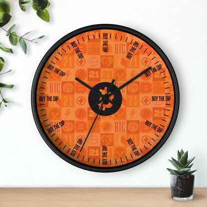 Orange Bitcoin Journey 'Buy the Dip' Wall Clock