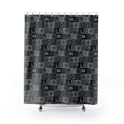Black Bitcoin Journey Shower Curtains
