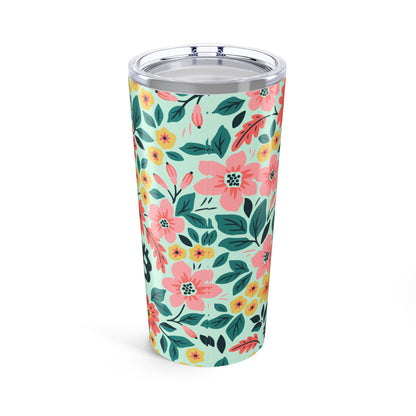 Floral Green Spring Bitcoin Tumbler 20oz