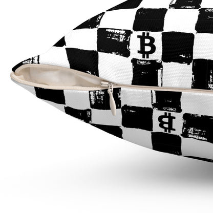 Bitcoin Chessboard Square Pillow