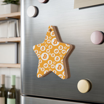 Bitcoin Polkadot Wooden Ornament