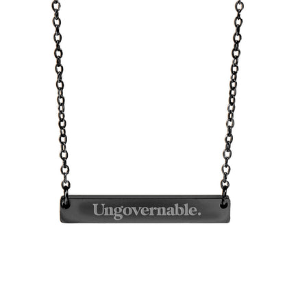 ungovernable opsec bitcoin pendant on a necklace