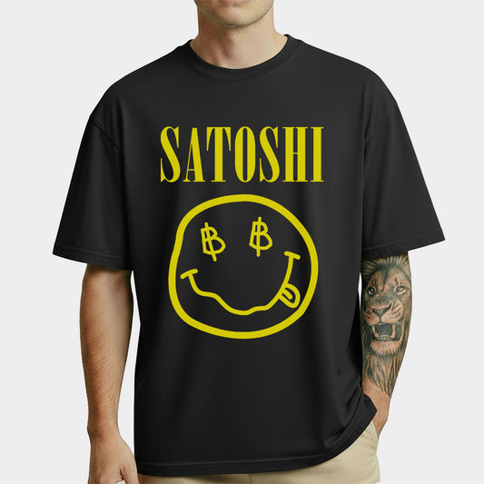 Satoshi Smiley Lightning Store Heavyweight T-Shirt