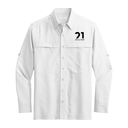 21 Mill Emblem Men's Long Sleeve Collared UV Shirt