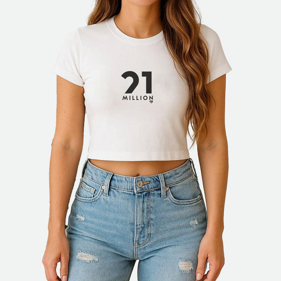 21 Million Emblem Baby Tee Crop Top – The Bitcoin Diaries